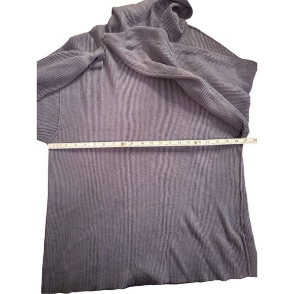 Free People Ottoman Slouchy Tunic Sweater Womens M Funnel Neck Ribbed Knit Slate - Picture 6 of 9